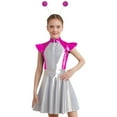 thumbnail image 4 of iiniim Girls Outer Space Alien Robot Carnival Movie Party Metallic Gloss Tunic Dress with Hair Hoop Hot Pink 16, 4 of 7