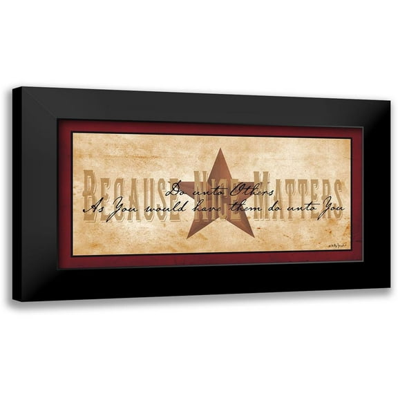 Jacobs, Billy 14x9 Black Modern Framed Museum Art Print Titled - Because Nice Matters