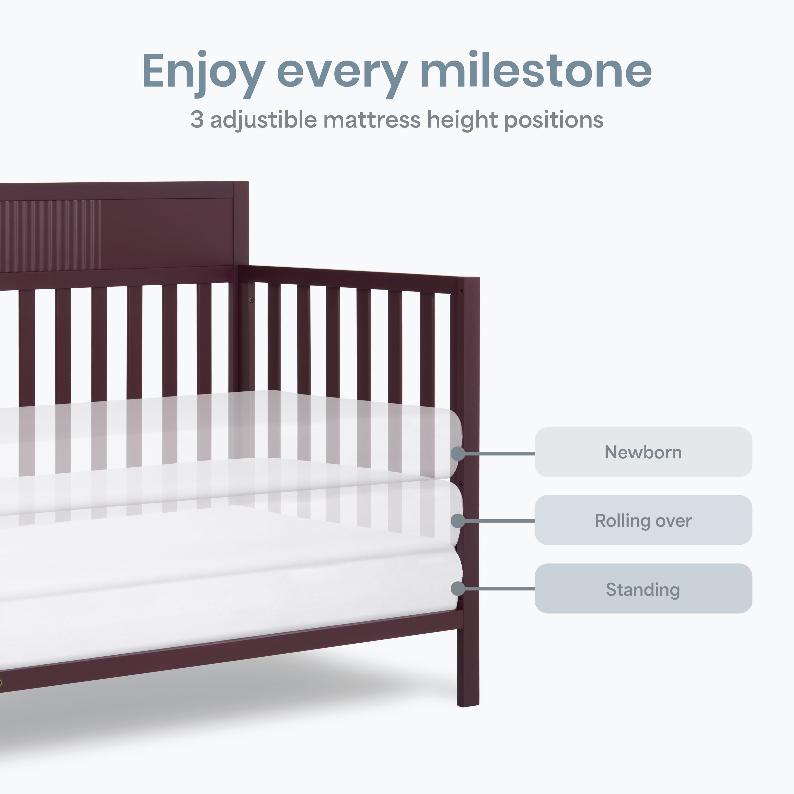 Dream On Me Ivy 5 in 1 Convertible Full-size Crib, Greenguard Gold & JPMA Certified, Converts from Baby Crib to Toddler Bed, Day Bed, Kids Bed and Full-size Bed, Auburn