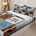 thumbnail image 3 of Erosebridal Happy Camping Camper Zipper Full Size Comforter Sets with Fitted Sheet and 2 Pillowcases, RV Plaid Zipper Bedding Set, Blue Brown, 3 of 7