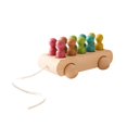 thumbnail image 1 of kusrkot Baby Pull Car Wooden Toys with Rainbow Peg Dolls Scene Matching Color Perception, 1 of 9