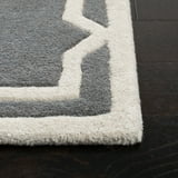 SAFAVIEH Chatham Giovanni Geometric Wool Area Rug, Dark Gray/Ivory, 2 ...