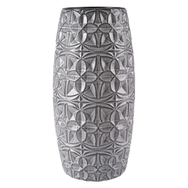 Modern Contemporary Decorative Vase, Grey Gray, Ceramic