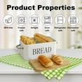 thumbnail image 2 of Hvxrjkn Bread Box with Bamboo Cutting Board Lid and Handle Metal Bread Storage Container Vintage Organizer 30x18.5x13.5cm for Countertop, 2 of 8