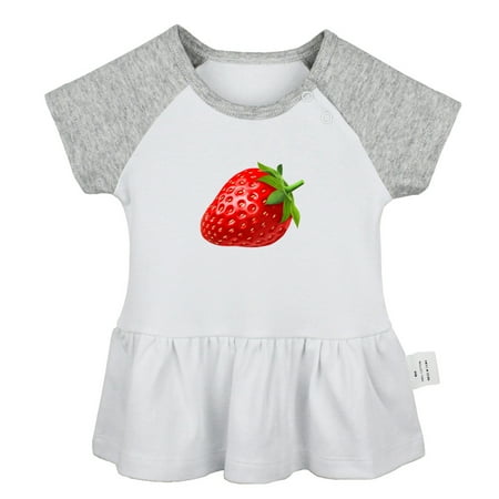 

Fruit Strawberry Pattern Dresses For Baby Newborn Babies Skirts Infant Princess Dress 0-24M Kids Graphic Clothes (Gray Raglan Dresses 12-18 Months)