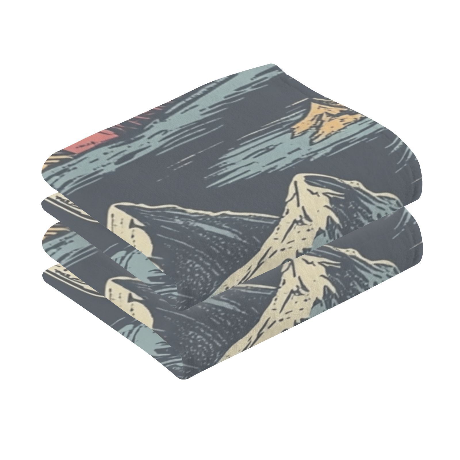 Moutain Camp Hand Towels Cotton Bath Towels Large Face Towels Absorbent for Bathroom 2 Packs