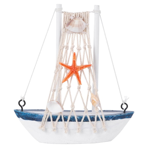 LOLIPPYY Wooden Sailboat Model, Mediterranean Style Craft Ornament for Home and Table Decoration