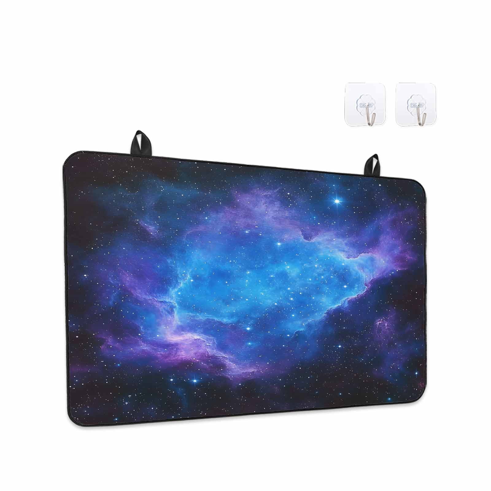 Blue Purple Stove Top Cover for Electric Stove, Heat-proof & Non Slip Glass Top Stove Cover Protector, Modern Abstract Night Sky Stars Kitchen Flat Cooktop Rubber Mat 24x21 Inches