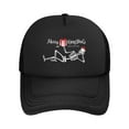 thumbnail image 2 of Merry Christmas Funny Skull Baseball Cap Trucker Hat for Women Men, 2 of 7