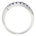 thumbnail image 5 of 0.235 ctw Wedding Band for Women - 18K White Gold Natural Amethyst Stackable Eternity Ring, 5 of 6
