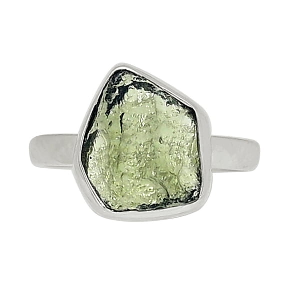 Genuine Czech Moldavite 925 Sterling Silver Jewelry Ring s.6 ALLR-11768
