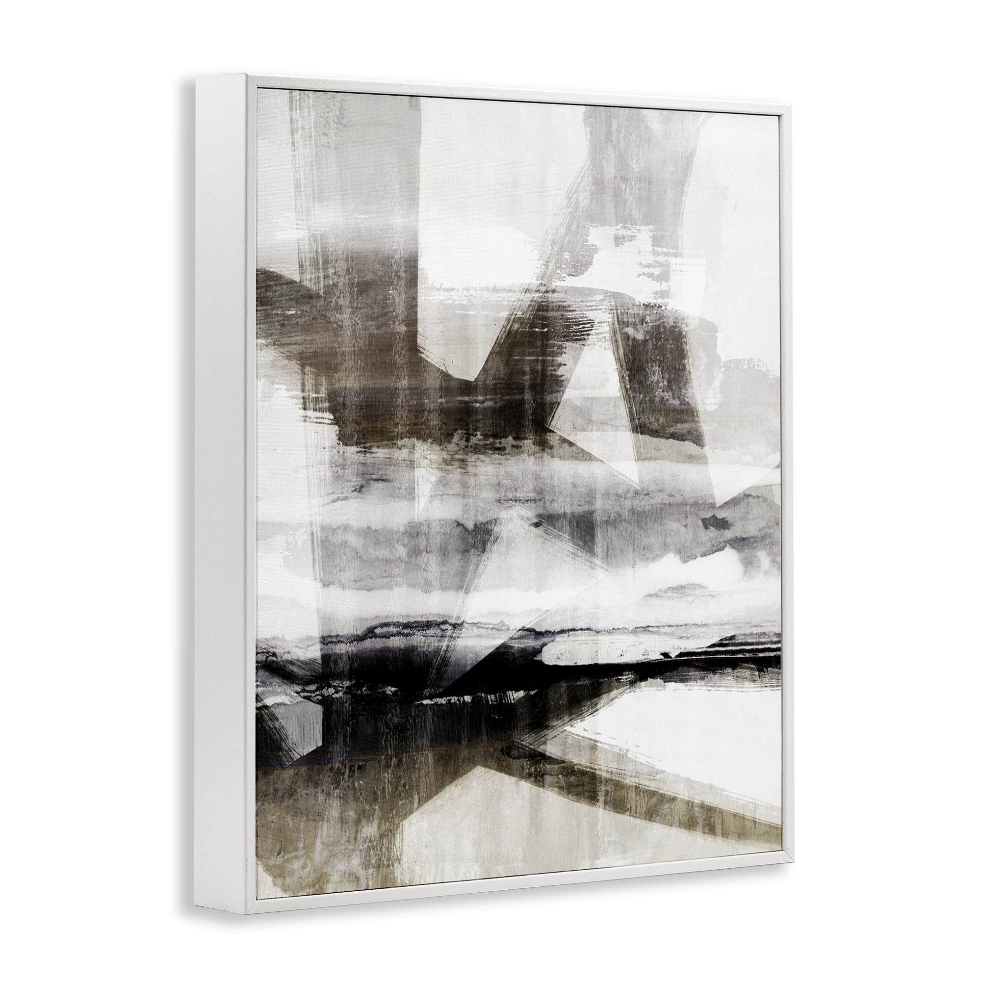 Stupell Industries Urban Complex Abstract Abstract Painting White Framed Art Print Wall Art, 24 x 30