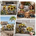 thumbnail image 5 of Farmhouse Sunflowers Outdoor Waterproof Pillow Covers, Western Star Country Bird Pine Cone Decorative Square Throw Pillowcase Sofa Cushion Sham for Patio/Couch/Chair, 18"x18" 2 Pack, 5 of 8