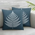thumbnail image 3 of JEUXUS Pillow Covers Rustic Fern Leaf Pictures Herb Leaves Short Plush Pillowcase White, 3 of 5