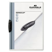 Durable Swingclip Clear Report Cover, Letter Size, Black Clip, 25/box
