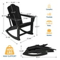 thumbnail image 6 of FOOWIN Folding Rocking Adirondack Chair Set of 2, HDPE Plastic Rocking Chairs for Patio Porch Rocker Chair, Black, 6 of 8