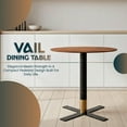 thumbnail image 5 of LeisureMod Round Dining Table with MDF Top and Powder-Coated X-Shaped Steel Base with Brushed Gold Accent Kitchen Table, Seats 2-3 Person for Modern Home and Kitchen Vail Collection, 5 of 12