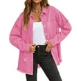 thumbnail image 2 of Fantaslook Denim Jackets for Women Trendy Frayed Hem Shackets Casual Button Up Jean Jacket Coats, 2 of 8
