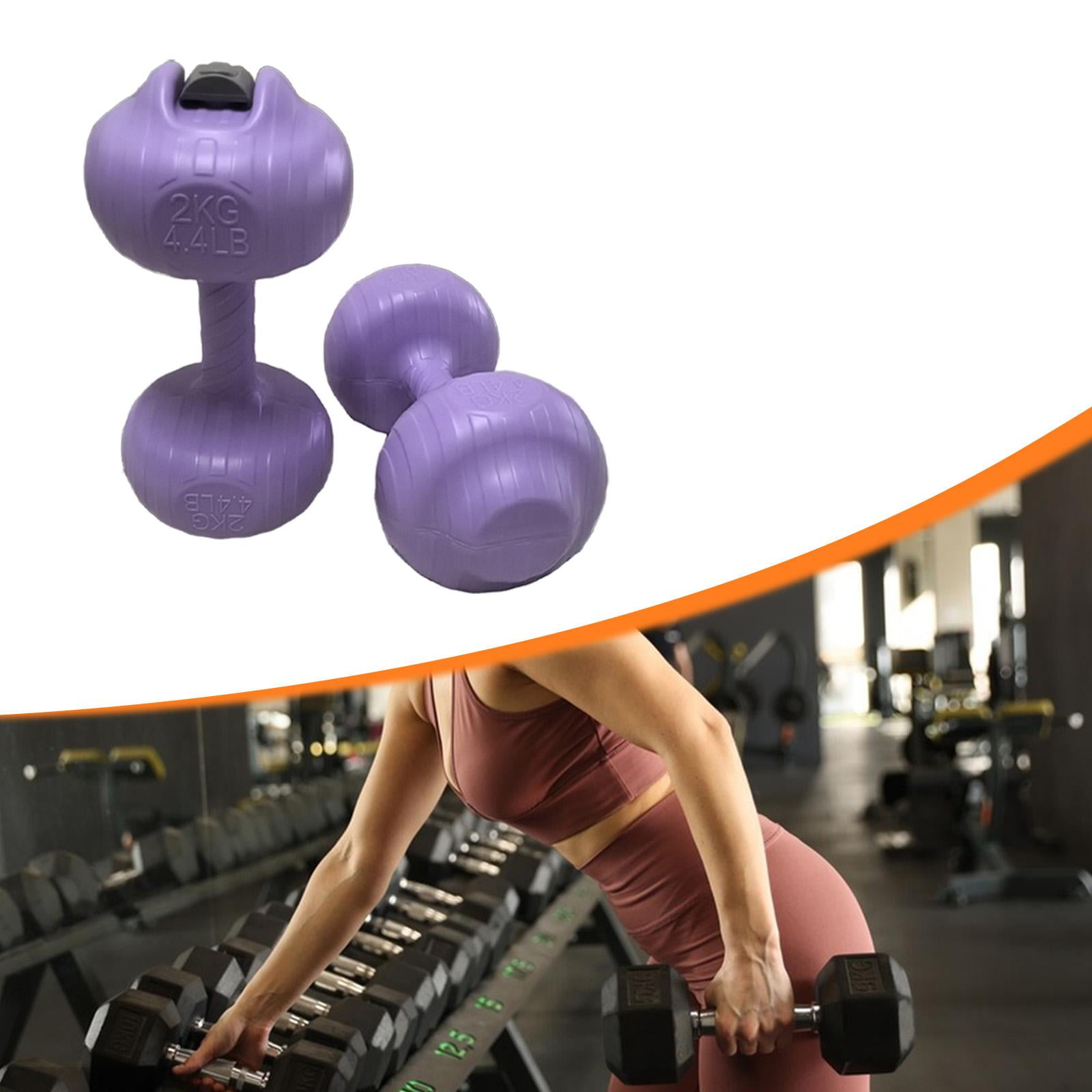 DimyFew 2 Pieces Water Filled Dumbbell Travel Weights Multifunctional Leakproof Exercise 4kg