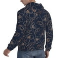 thumbnail image 6 of Wukai Copper-Gold Gloss Outline Cherry Print Men Hoodies Fleece Sweatshirts Long Sleeve Sweaters Pullover Fall Outfits Winter Clothes-Small, 6 of 7