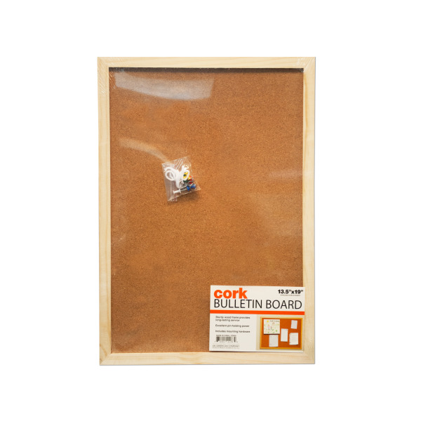 Bulk Buys OD959 Cork Bulletin Board, Brown & Beige
