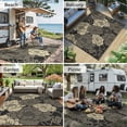 thumbnail image 4 of KUETH 6'x 9' Outdoor Rug Plastic Waterproof Outside Foldable Flower Mat UV Resistant Patio RV Deck Carpet,BLACK BEIGE, 4 of 6