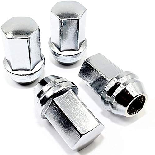 Chrome Lug Nuts OEM Factory Bulge Acorn For Chevy GMC Stock Wheels with Hub Cap 14x1.5 Thread 7/8" Hex Set of 20