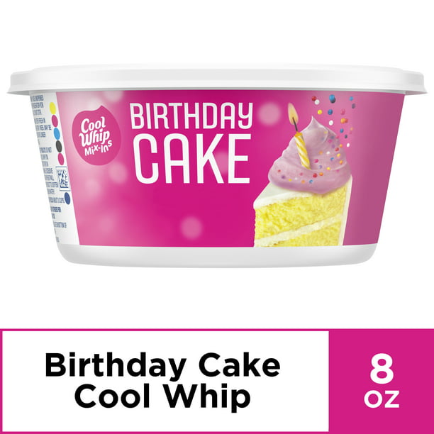 Cool Whip Birthday Cake with Rainbow Sprinkles Frozen Mix Ins, 8 oz Tub - Walmart.com - Walmart.com
