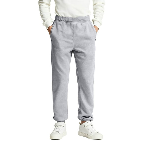 FAIWAD Boys Girls Fleece Sweatpants Kids Elastic Waist Casual Joggers Thickened Thermal Athletic Pants with Pockets