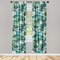 thumbnail image 3 of Ambesonne Floral Curtains, Roses Botanical Watercolor, Pair of 28"x63", Olive Green and Dark Teal, 3 of 5
