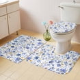 thumbnail image 4 of Blue Daisy Bathroom Rugs Set Farmhouse Flowers Floral Non Slip Absorbent Soft Bath Mats 3 Piece Set with Bathroom Rug, U-Shaped Floor Mat, Toilet Seat Cover Large Size, 4 of 9