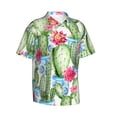 thumbnail image 2 of Bixox Men's Hawaiian Shirts Men's Flowers and Cactus Print Short-Sleeve Shirt-3X-Large, 2 of 8