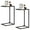 Black, variant on 2 Pack C-Shaped End Tables, Narrow Sofa Side Table, Small Bedside Coffee Table for Living Room, Bedroom - Wood Grain Top & Metal Frame, Industrial Look, Easy Assembly,Brown