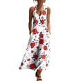 thumbnail image 3 of VBVC Women's Floral V-Neck Sleeveless Maxi Dress,Button Detail Loose Flowy Dress For Women,Ladies' Casual Patriotic Summer Sundress with Pockets,Multicolor,S-3XL, 3 of 8