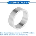 thumbnail image 7 of Unique Bargains Bike Headset Spacer, 10mm MTB Bicycle Headset Stem Fork Washer Universal for 1 1/8 Inch Front Stem Fork Threadless Aluminum Alloy Silver Tone, 7 of 7