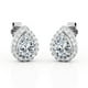 thumbnail image 1 of Aros Tipo Botón JeenMata con Halo de Moissanita En Forma de Pera de 1,1 Quilates En Baño de Oro Blanco de 18 K sobre Plata, 1 of 5