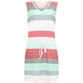 thumbnail image 4 of ZKCCNUK Women Casual V-Neck Sleeveless Bandage Stripe Printing Loose Vest Sling Dress Wedding Guest Dresses for Beach Party, 4 of 4