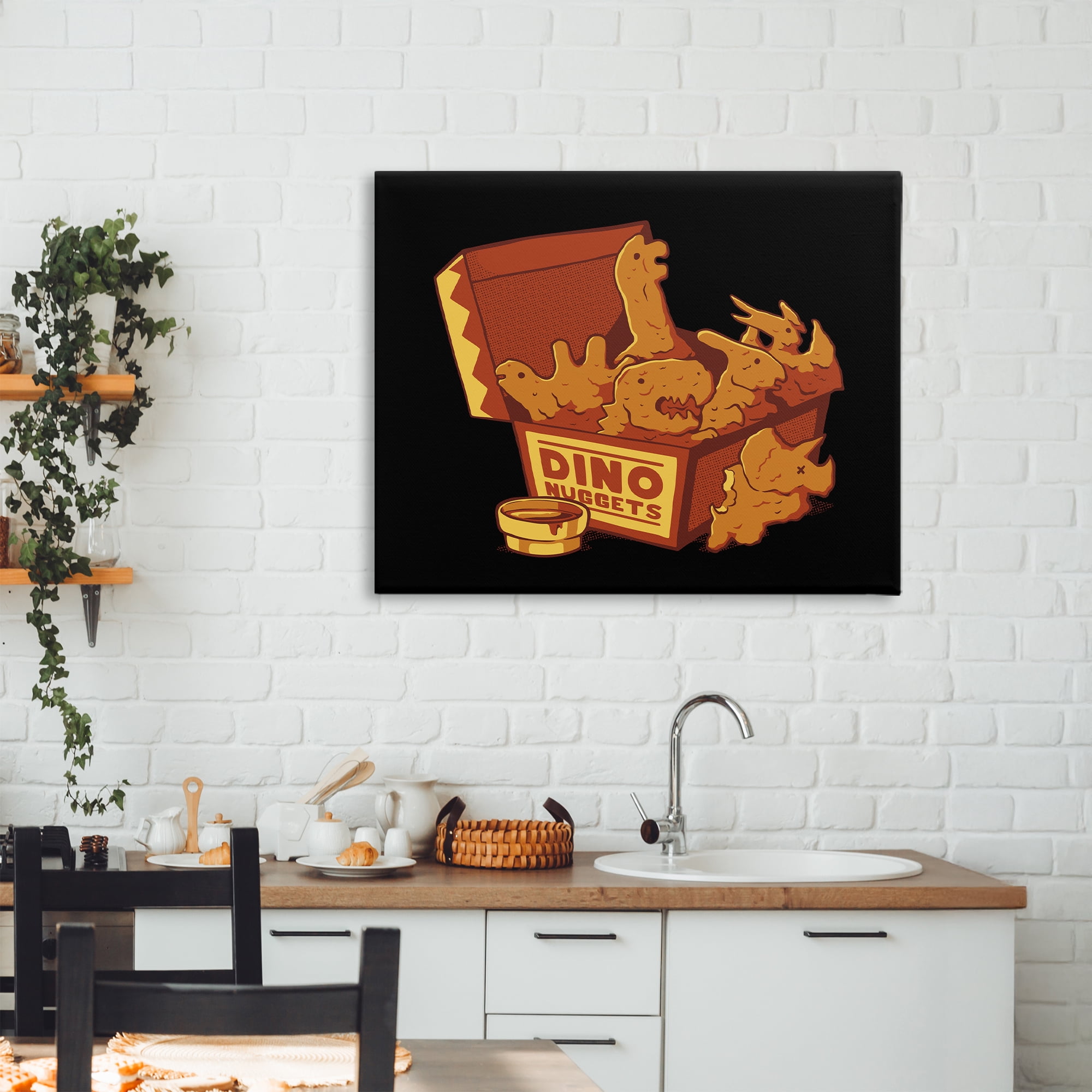 Stupell Industries Dino Nuggets with Sauce Canvas Wall Art, design by Tobe Fonseca