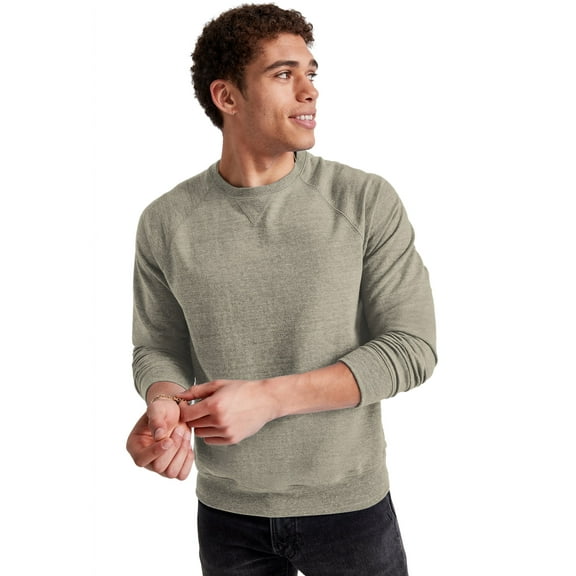 Hanes Originals Men's French Terry Sweatshirt Camouflage Green Heather L
