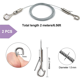 thumbnail image 3 of Paquete de 4 alambres ajustables para colgar cuadros, resistentes, soportan 50 libras, herrajes para colgar, cable de acero inoxidable de 2 m x 1,5 mm, 3 of 6