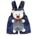 thumbnail image 5 of FRSASU Toddler Girls Cartoon Denim Short Overalls Cute Doll Pattern Jean Shortalls with Adjustable Straps Kids Summer Casual Romper Blue-I, 5 of 8