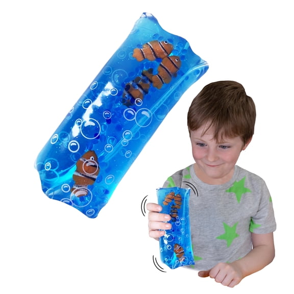 Wiggly Jiggly - Clown Fish by Deluxebase. Clown Fish Water Snake Fidget Toy for Stress and Anxiety Relief. Sensory Squeeze Toy for Kids and Adults.