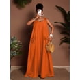 thumbnail image 6 of Plus Size Women's Green A-Line Dress, Casual Sleeveless Beach Vacation Dress, Summer, 6 of 10