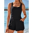 thumbnail image 3 of Asoul Swim Rompers for Womens Tummy Control V Neck Swimsuits with Shorts One Piece Modest Bathing Suits Full Coverage 2026, 3 of 9