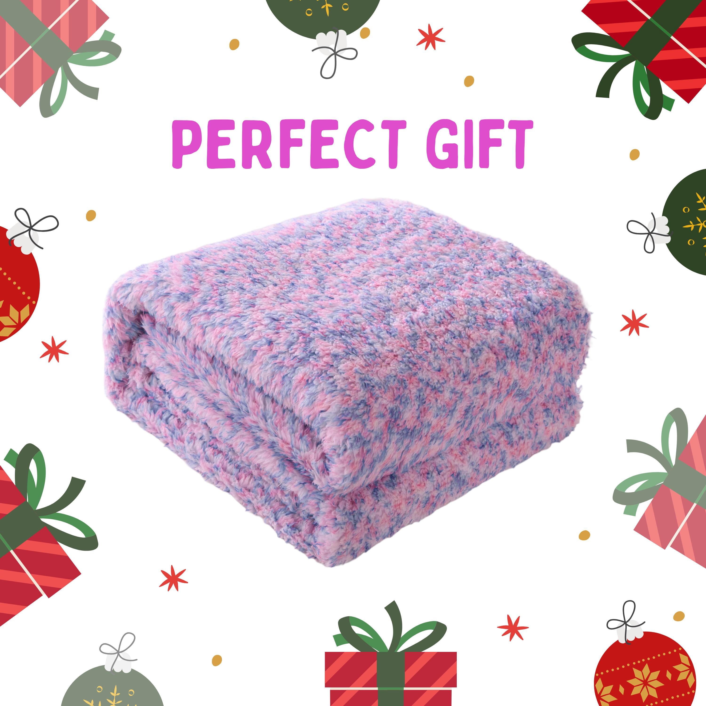 Your Zone Pink Polyester Faux Shearling Faux Sherling Blanket, Twin/Full, 72" X 90",  For Kids