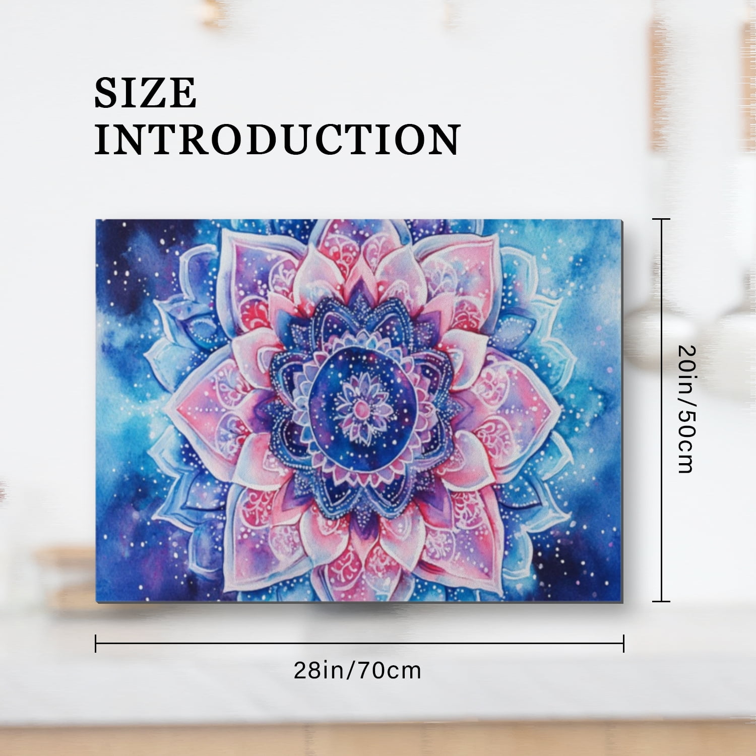 Square Stove Top Covers for Gas Burners, Fantasy Watercolor Mandala Glass Stove Cover Mat, Waterproof Oilproof Dustproof Oven Covers Mat for Kitchen RV (28×20 Inch)
