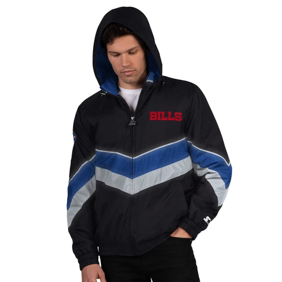 Men's Starter Black/Royal Buffalo Bills Thursday Night Gridiron Full-Zip Jacket