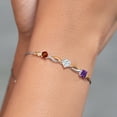 thumbnail image 4 of 925 Silver and 10K Yellow Gold Red Garnet Near Colorless White Moissanite Purple Amethyst and Lab Grown Diamond Tennis Bracelet for Women By Keren Hanan (2.45 cttw, Adjustable up To 9 inch), 4 of 4