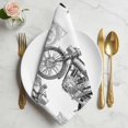 thumbnail image 2 of Black White Motorcycles Cloth Napkins, Modern Hand-Painted Vehicles Washable and Reusable Dinner Napkins Set of 6, Table Napkin for Kitchen Party Birthday Wedding Hotel Housewarming 20"x20", 2 of 9