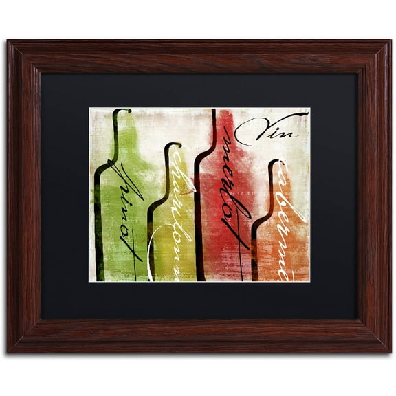 Trademark Fine Art "Wine Tasting I" Canvas Art by Color Bakery Black Matte, Wood Frame